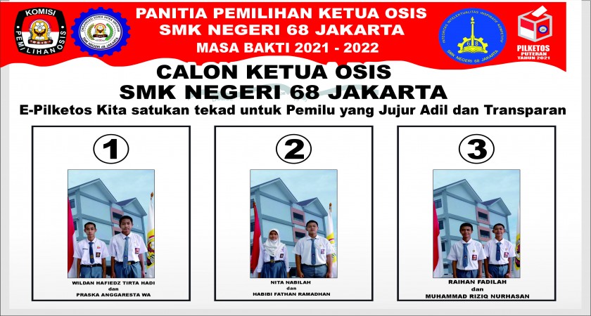 PEMILIHAN KETUA OSIS DAN WAKIL KETUA OSIS SMKN 68 JAKARTA PERIODE 2021-2022